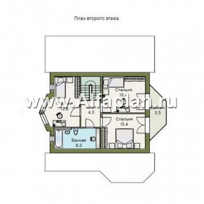 Проекты домов Альфаплан - «Конформ»  - загородный дом с гаражом и верандой - превью плана проекта №3
