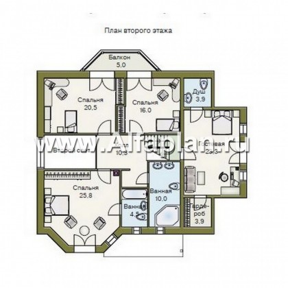 Проекты домов Альфаплан - «Престиж» - удобный и просторный коттедж - превью плана проекта №3
