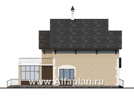 Проекты домов Альфаплан - «Плоды успеха»- удобный коттедж с гаражом и террасой - превью фасада №3