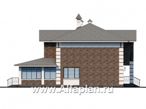 Проекты домов Альфаплан - «Вернисаж» - элегантный коттедж с гаражом и верандой - превью фасада №3