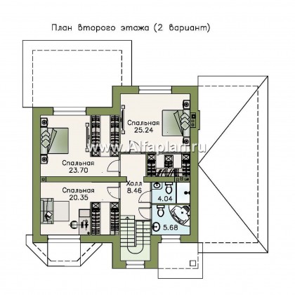 Проекты домов Альфаплан - «Амадей» - изысканный комфортный коттедж с гаражом - превью плана проекта №3