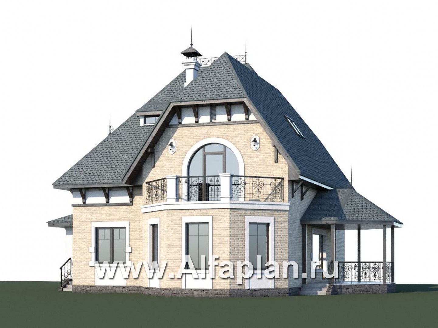 Проекты домов Альфаплан - «Вианден» - коттедж с высокой кровлей - дополнительное изображение №1