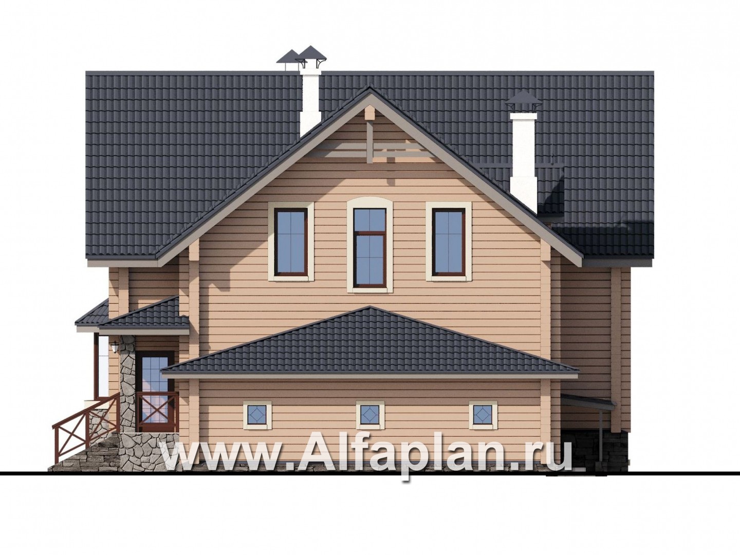 Проекты домов Альфаплан - «АльфаВУД» - изображение фасада №2