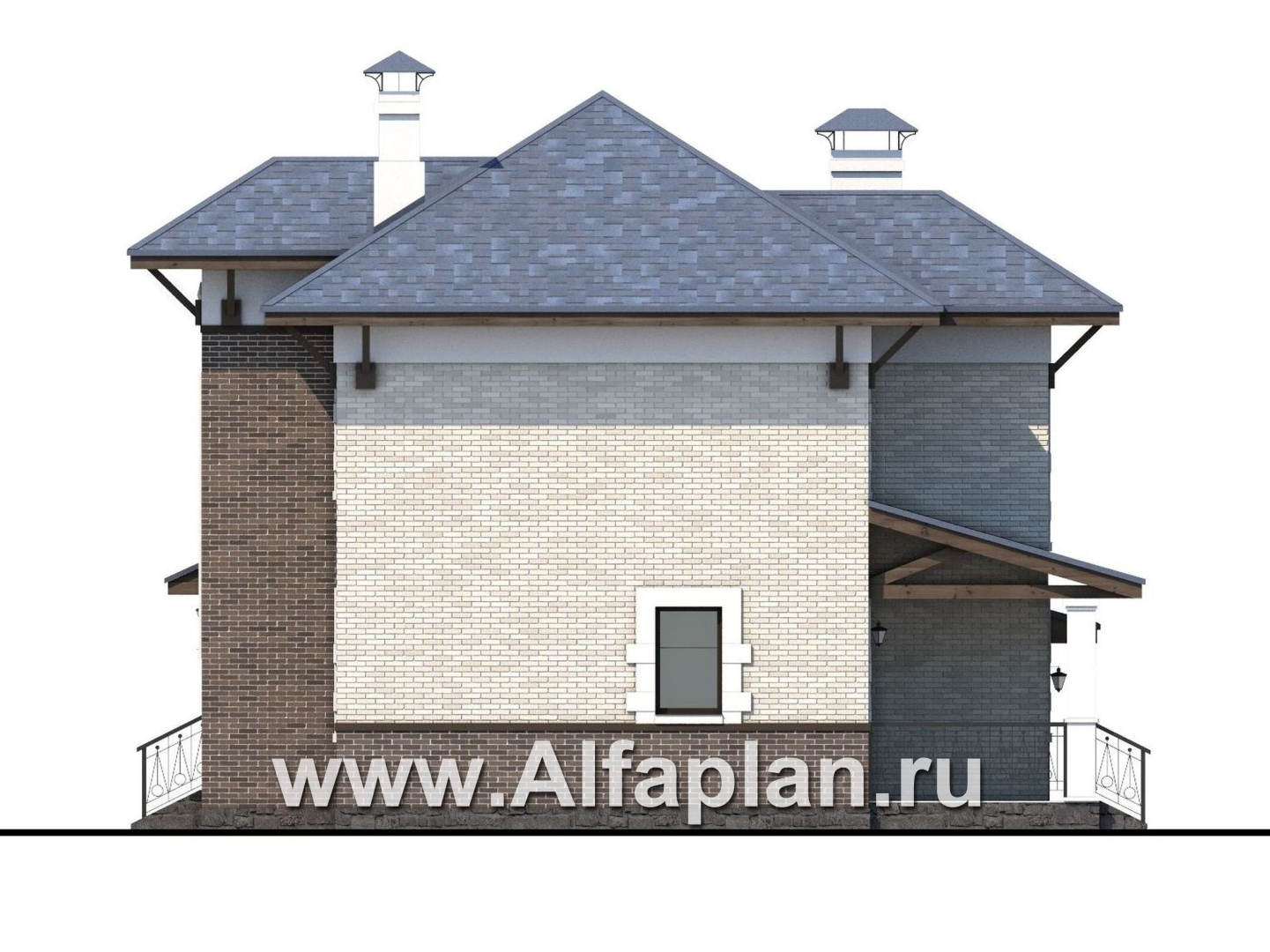Проекты домов Альфаплан - «Виконт»- двухэтажный дом с гаражом и отличной планировкой - изображение фасада №2