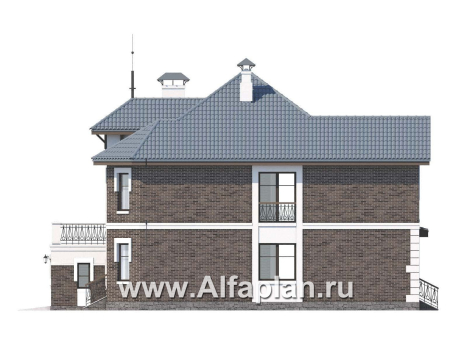 Проекты домов Альфаплан - «Феникс» - комфортабельный  коттедж с террасой - превью фасада №2