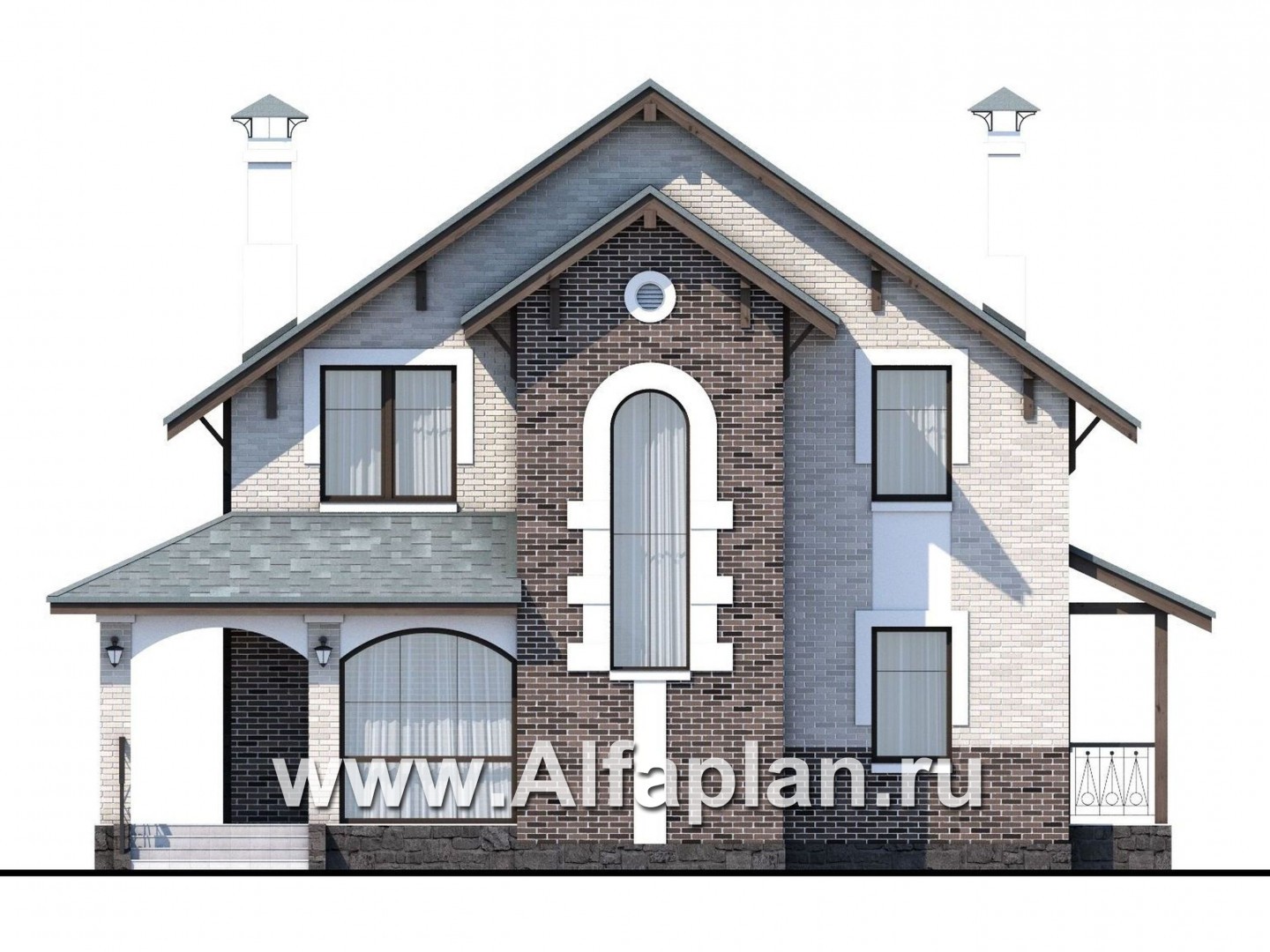 Проекты домов Альфаплан - «Виконт» - компактный дом с отличной планировкой - изображение фасада №1