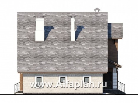 Проекты домов Альфаплан - «Виконт» - коттедж с гаражом и простой двускатной кровлей - превью фасада №3