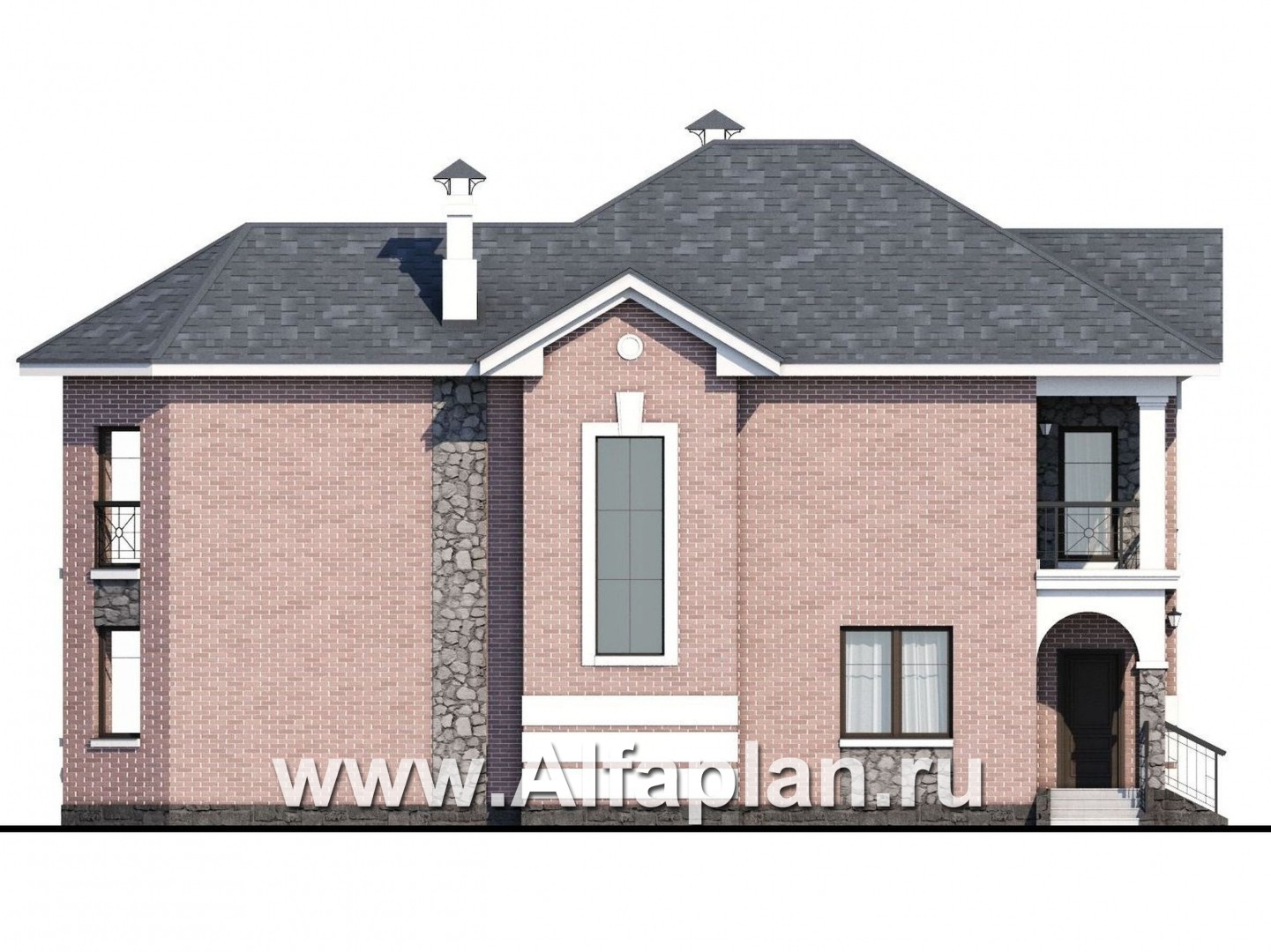 Проекты домов Альфаплан - «Затерянный рай» - коттедж с отличной планировкой - изображение фасада №3