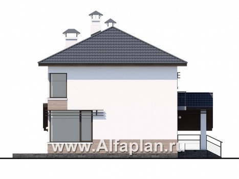Проекты домов Альфаплан - «Смарт»- удобный двухэтажный дом - превью фасада №3