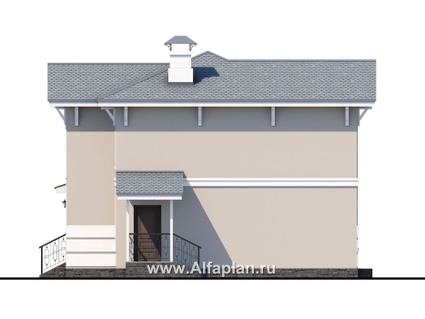 Проекты домов Альфаплан - «Невский стиль» - удобный и красивый двухэтажный дом - превью фасада №2