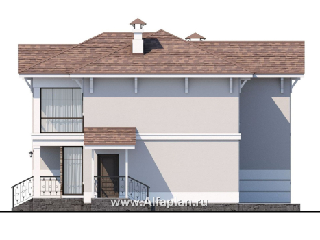 Проекты домов Альфаплан - «Княжна Мери» - удобный дом с вариантами планировки - превью фасада №2