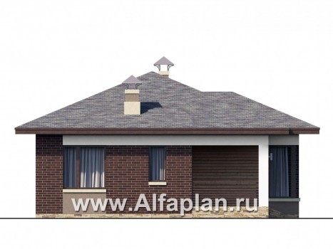Проекты домов Альфаплан - «Дега» - стильный, компактный дачный дом - превью фасада №3