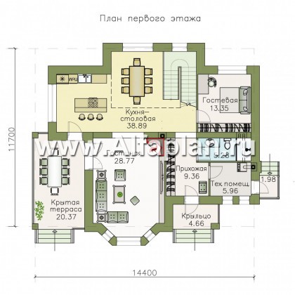 Проекты домов Альфаплан - «Статский советник» - комфортабельный коттедж в современном стиле - превью плана проекта №1