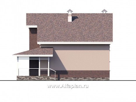 Проекты домов Альфаплан - «Регата» - комфортный план дома, двускатная крыша - превью фасада №2