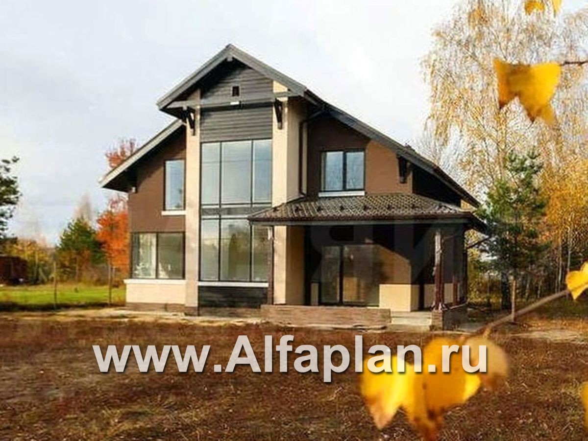 Проекты домов Альфаплан - «Регата» — комфортный загородный дом с двускатной крышей - дополнительное изображение №2