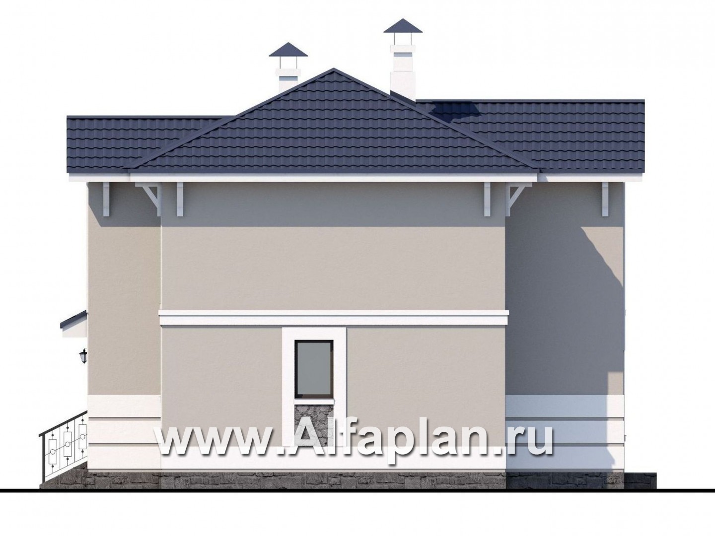 Проекты домов Альфаплан - «Жемчужина» - небольшой изысканный коттедж с удобной планировкой - изображение фасада №2
