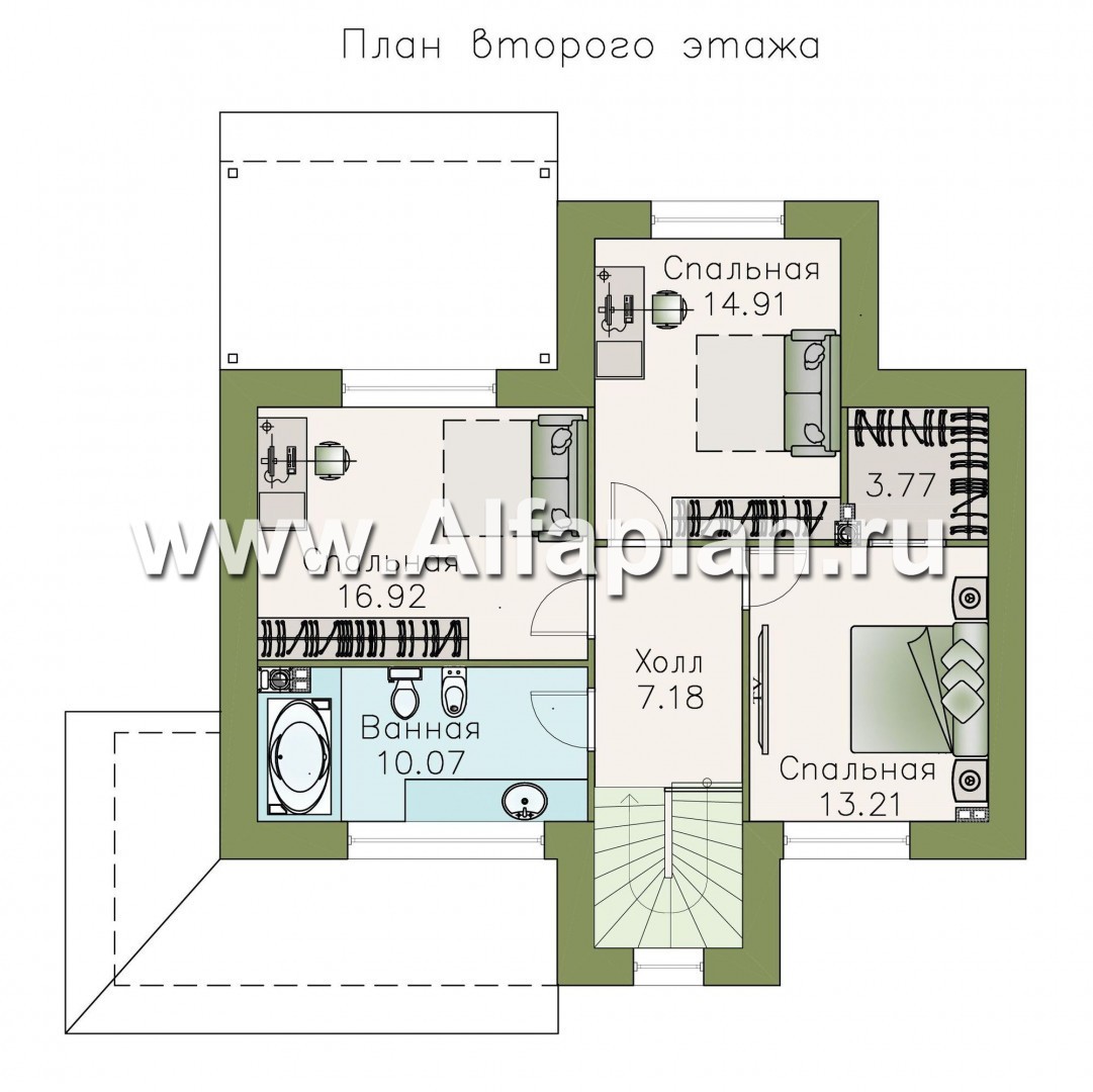 Проекты домов Альфаплан - «Территория комфорта» - Современный дом - шале - изображение плана проекта №2