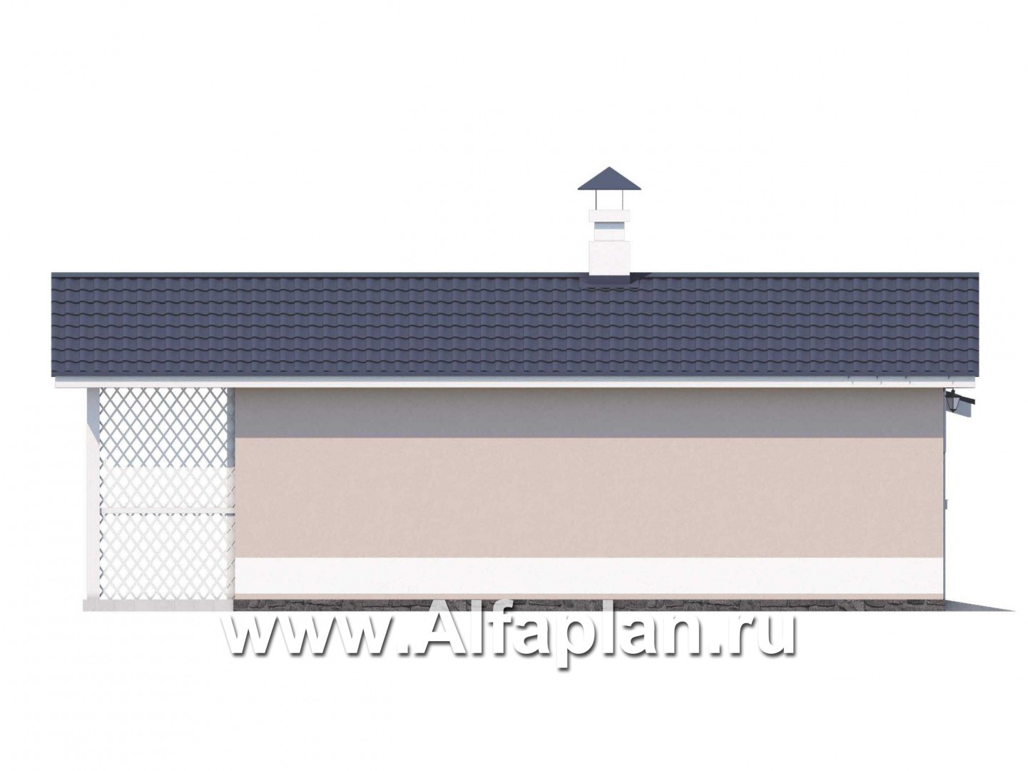 Проекты домов Альфаплан - Удобный хоз. блок для небольшого участка - изображение фасада №3