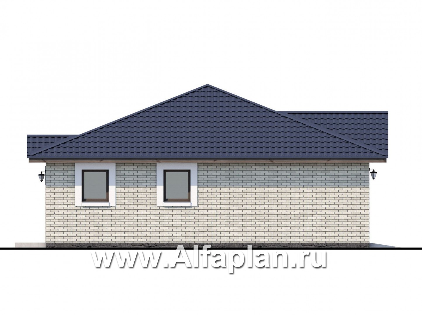 Проекты домов Альфаплан - Гараж с кладовой и мастерской - изображение фасада №3