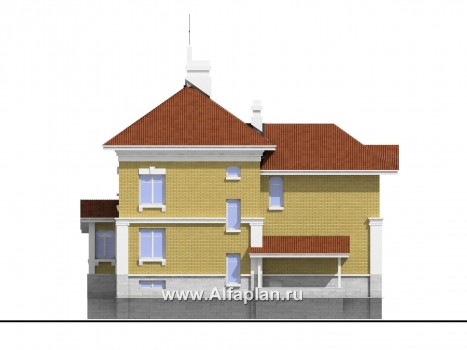 Проекты домов Альфаплан - «Флоренция» - дом в стиле эпохи Возрождения с крытой террасой - превью фасада №4