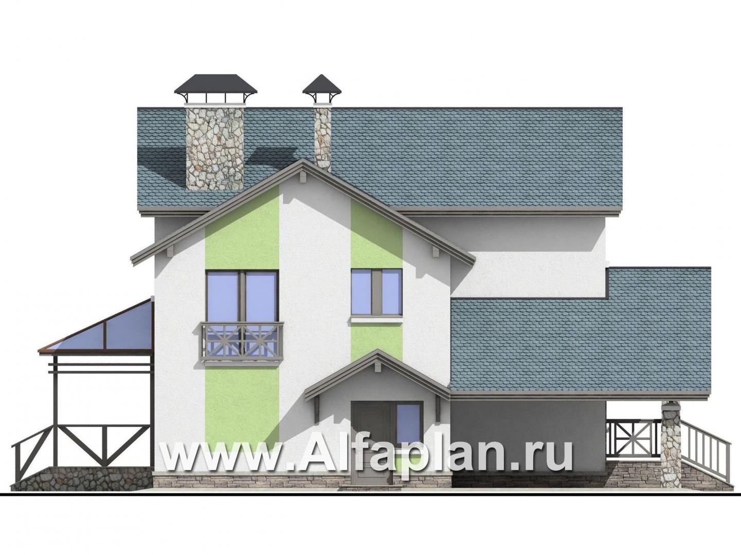 Проекты домов Альфаплан - «Премьера»- рациональный и компактный дом для небольшой семьи - изображение фасада №3