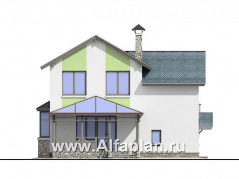 Проекты домов Альфаплан - «Премьера»- рациональный и компактный дом для небольшой семьи - превью фасада №4