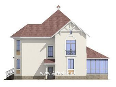 Проекты домов Альфаплан - «Амбиент»- респектабельный проект коттеджа с верандой - превью фасада №2