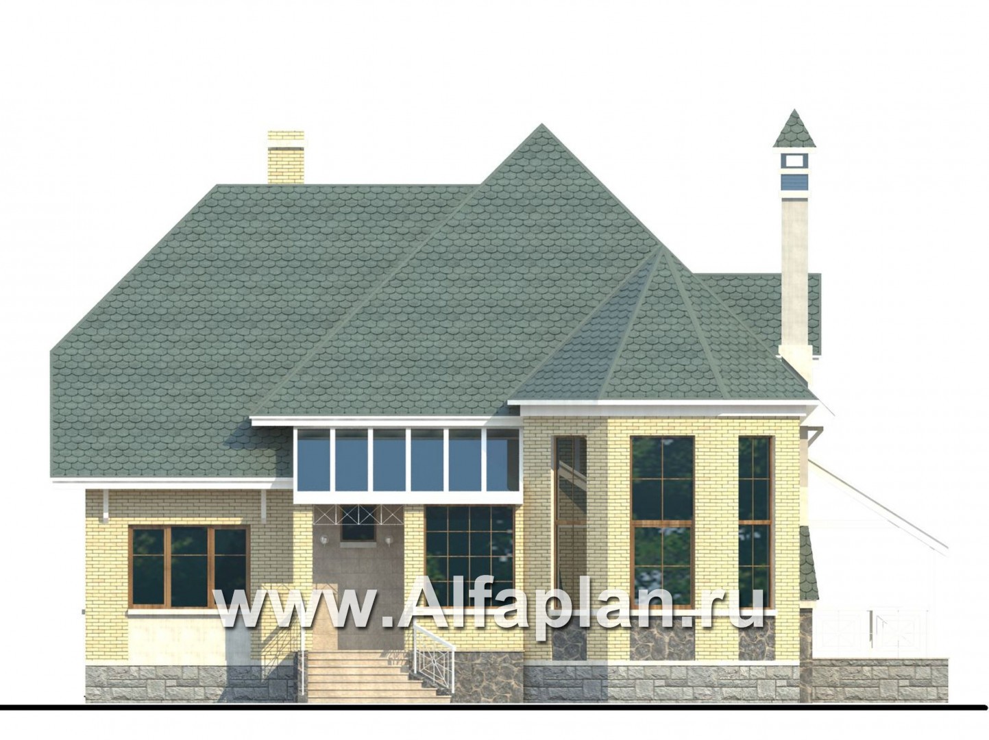 Проекты домов Альфаплан - «Суперстилиса» - проект дома с комфортной  планировкой - изображение фасада №1