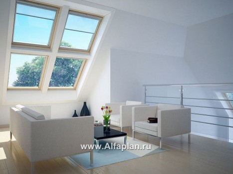 Проекты домов Альфаплан - «Зонненхаус» - коттедж  с солнечной гостиной - превью дополнительного изображения №3