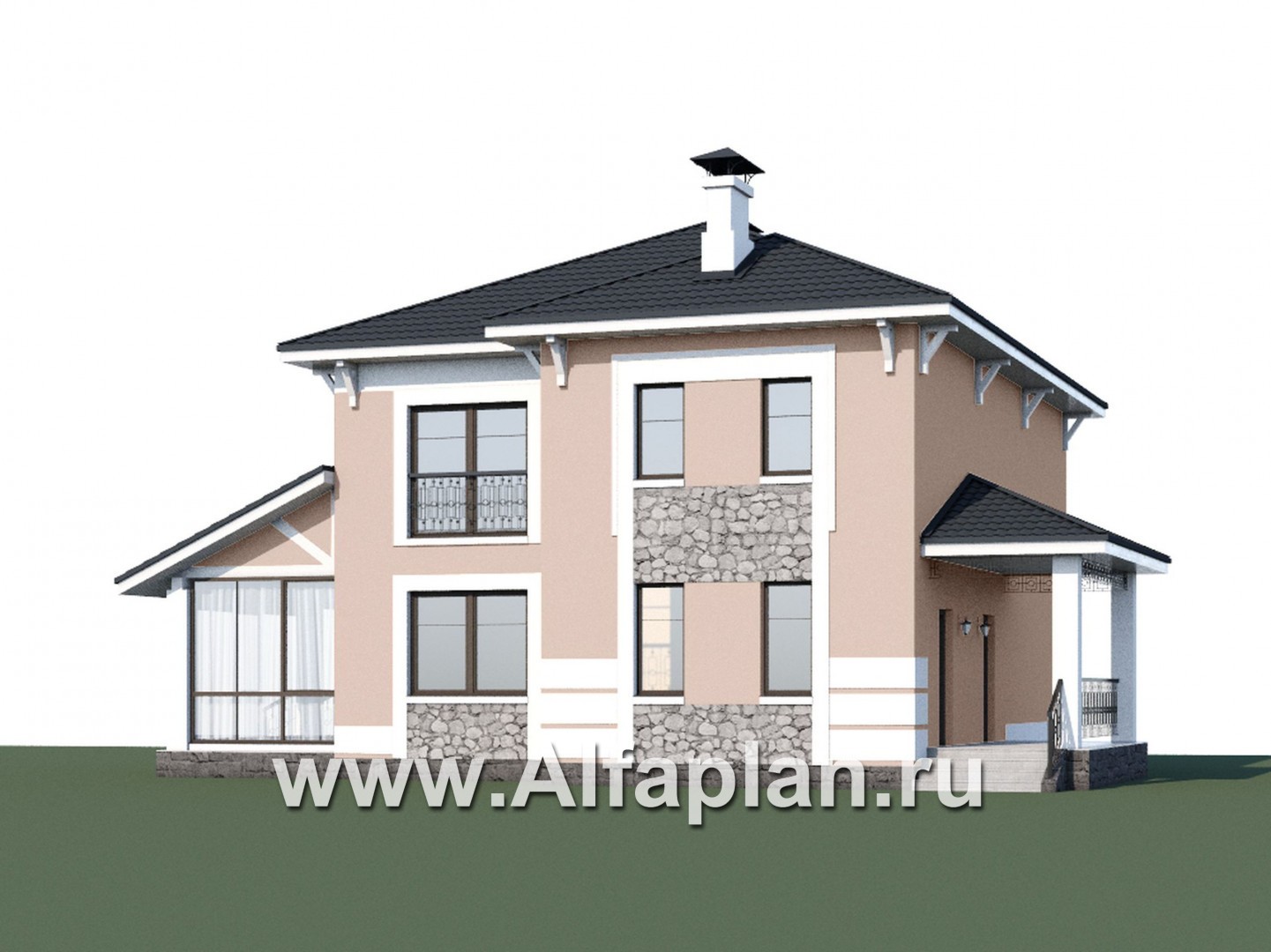Проекты домов Альфаплан - «Счастье рядом» - двухэтажный дом с комфортной планировкой - дополнительное изображение №1