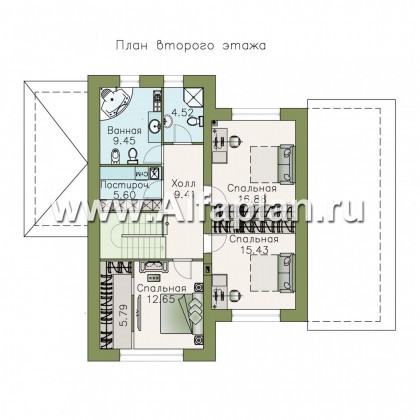 Проекты домов Альфаплан - «Счастье рядом» - двухэтажный дом с комфортной планировкой - превью плана проекта №2