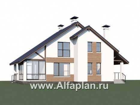 Проекты домов Альфаплан - «Счастье рядом» - современный дом с комфортной планировкой - превью дополнительного изображения №1