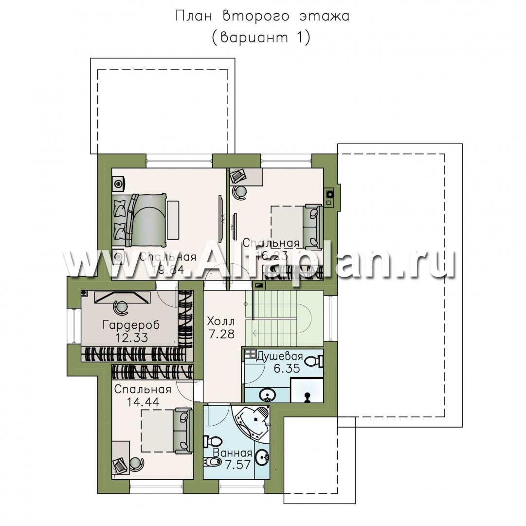 Проекты домов Альфаплан - «Четвертое измерение» - стильный современный дом с комфортабельной планировкой - изображение плана проекта №2