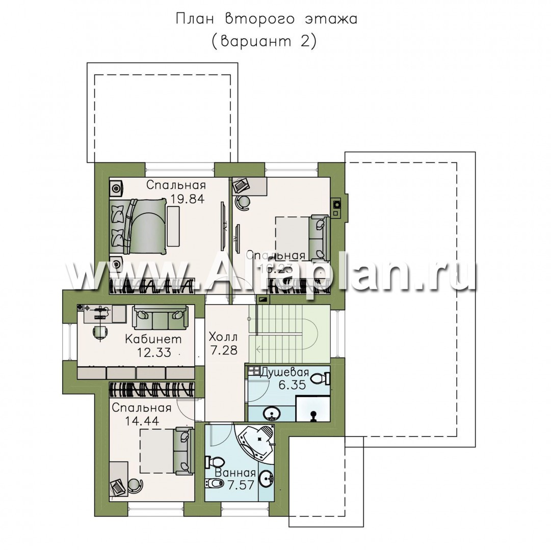 Проекты домов Альфаплан - «Четвертое измерение» - стильный современный дом с комфортабельной планировкой - план проекта №3
