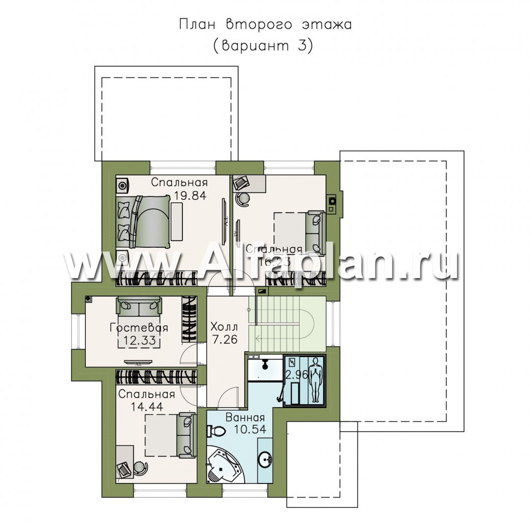 Проекты домов Альфаплан - «Четвертое измерение» - стильный современный дом с комфортабельной планировкой - план проекта №4