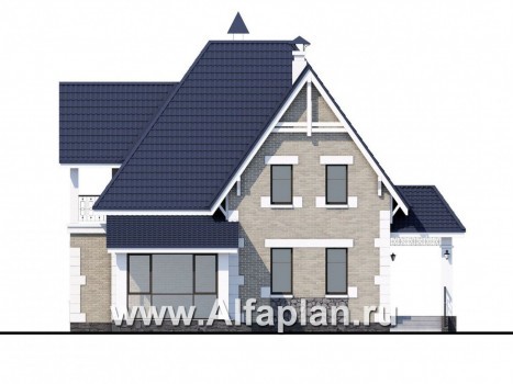 Проекты домов Альфаплан - «Золушка» - удобный и комфортный мансардный дом - превью фасада №4