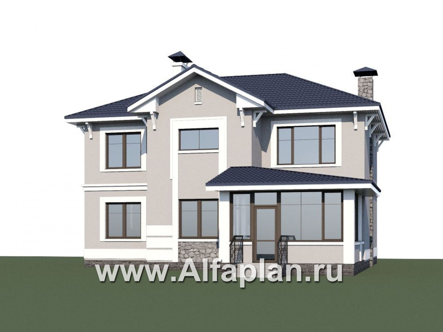 Проекты домов Альфаплан - «Семь ветров» - двухэтажный коттедж с комфортной планировкой - дополнительное изображение №1