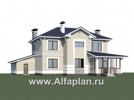 Проекты домов Альфаплан - «Семь ветров» - двухэтажный  комфортабельный коттедж с большим гаражом. - превью дополнительного изображения №1