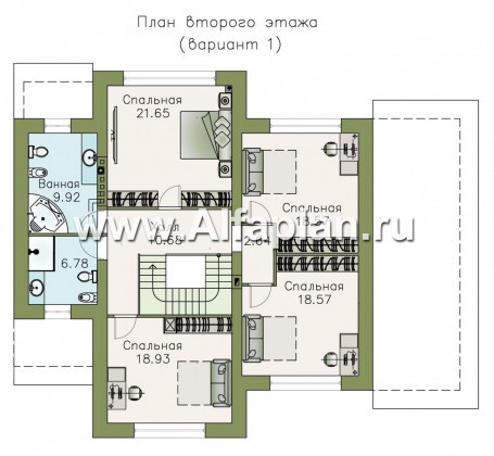 Проекты домов Альфаплан - «Патриций» - комфортабельный коттедж с большой верандой и террасой - превью плана проекта №1