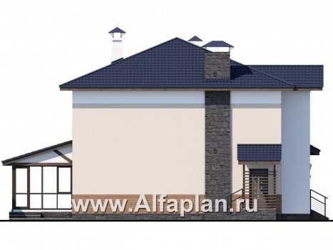 Проекты домов Альфаплан - «Преимущество» - современный удобный дом - превью фасада №3