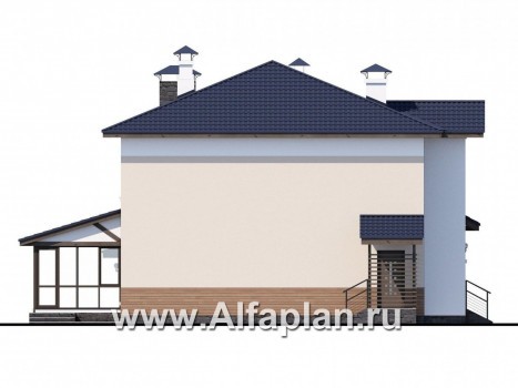 Проекты домов Альфаплан - «Преимущество» - современный  удобный дом с гаражом - превью фасада №3