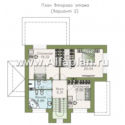 «Эликсир» - проект двухэтажного дома из газобетона, с удобной планировкой - превью план дома