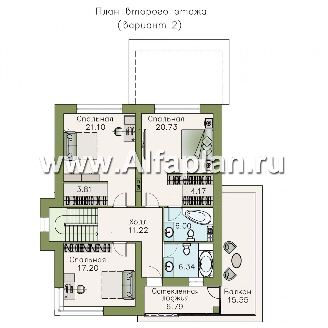 Проекты домов Альфаплан - «Выбор» - экономичный и комфортный современный дом - изображение плана проекта №3