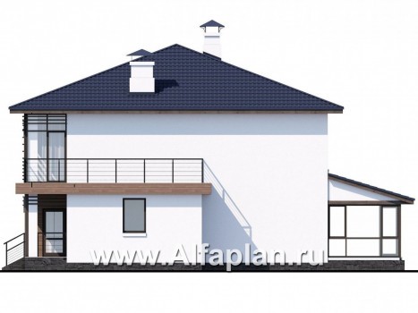 Проекты домов Альфаплан - «Выбор» - экономичный и комфортный современный дом - превью фасада №2