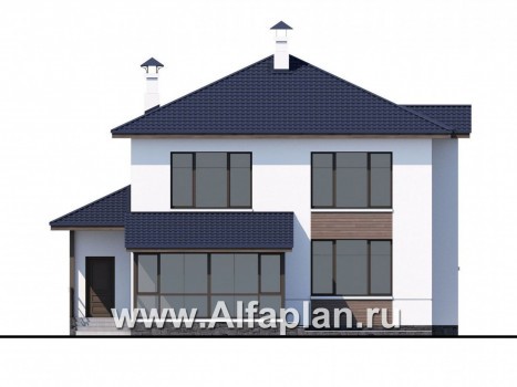 Проекты домов Альфаплан - «Выбор» - компактный дом с комфортной планировкой - превью фасада №4