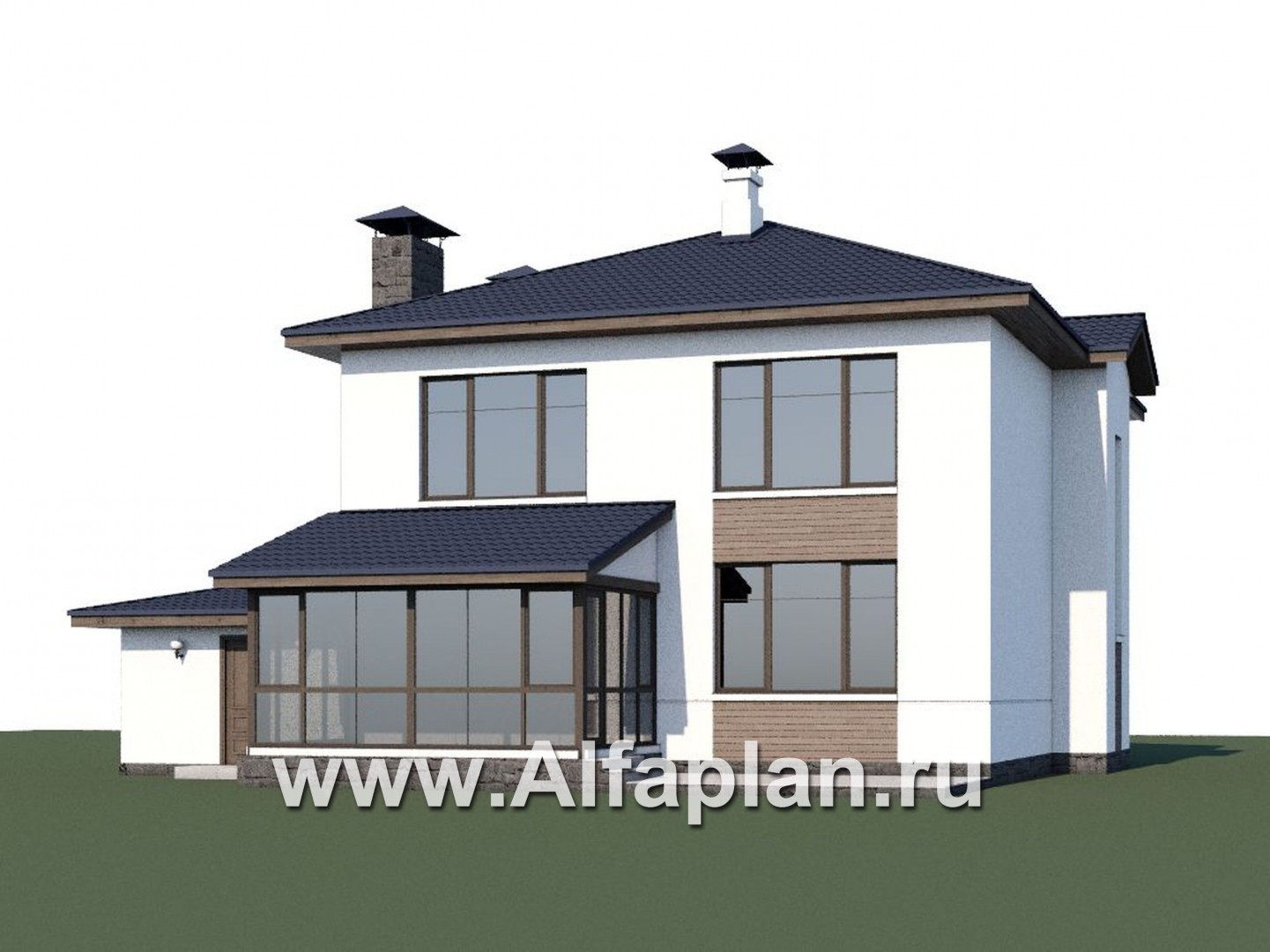 Проекты домов Альфаплан - «Выбор» - проект современного загородного дома с гаражом - дополнительное изображение №1