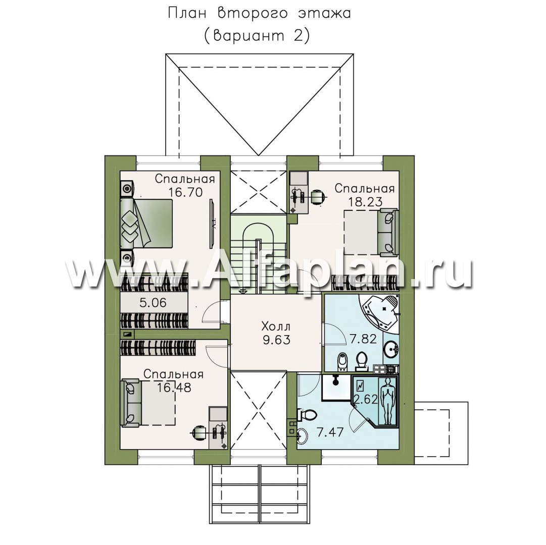 Проекты домов Альфаплан - «Четыре сезона» - современный дом с эффектной планировкой - изображение плана проекта №3