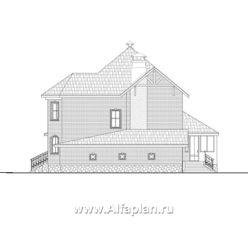 Проекты домов Альфаплан - «Амбиент» - респектабельный дом с гаражом на два автомобиля - превью фасада №2