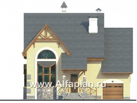 Проекты домов Альфаплан - «Особняк» - проект коттеджа в классической традиции - превью фасада №1