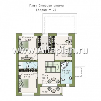 Проекты домов Альфаплан - «Седьмая высота» - комфортабельный дом с большой гостиной - превью плана проекта №3